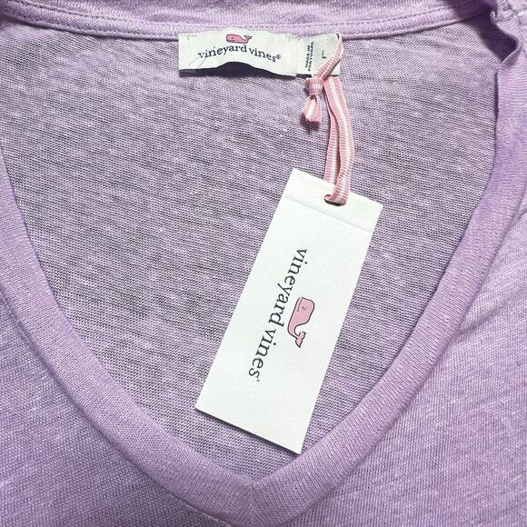 Vineyard Vines 100% Linen T-Shirt in Lavender Sea Grape Size L‎ - Picture 3 of 8